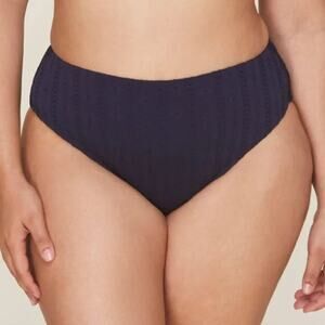 NWT Andie Swim Navy Eyelet 90s High Waisted Bikini Bottom XS Vintage Inspired